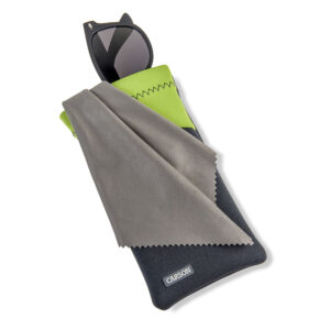 Carson Neoprene Brillenhoesje met microvezeldoekje - Grijs/Groen - Afbeelding 5