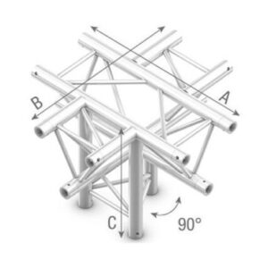 Studioking Truss T-Kruis 90 Graden 5 Wegs Apex Omlaag
