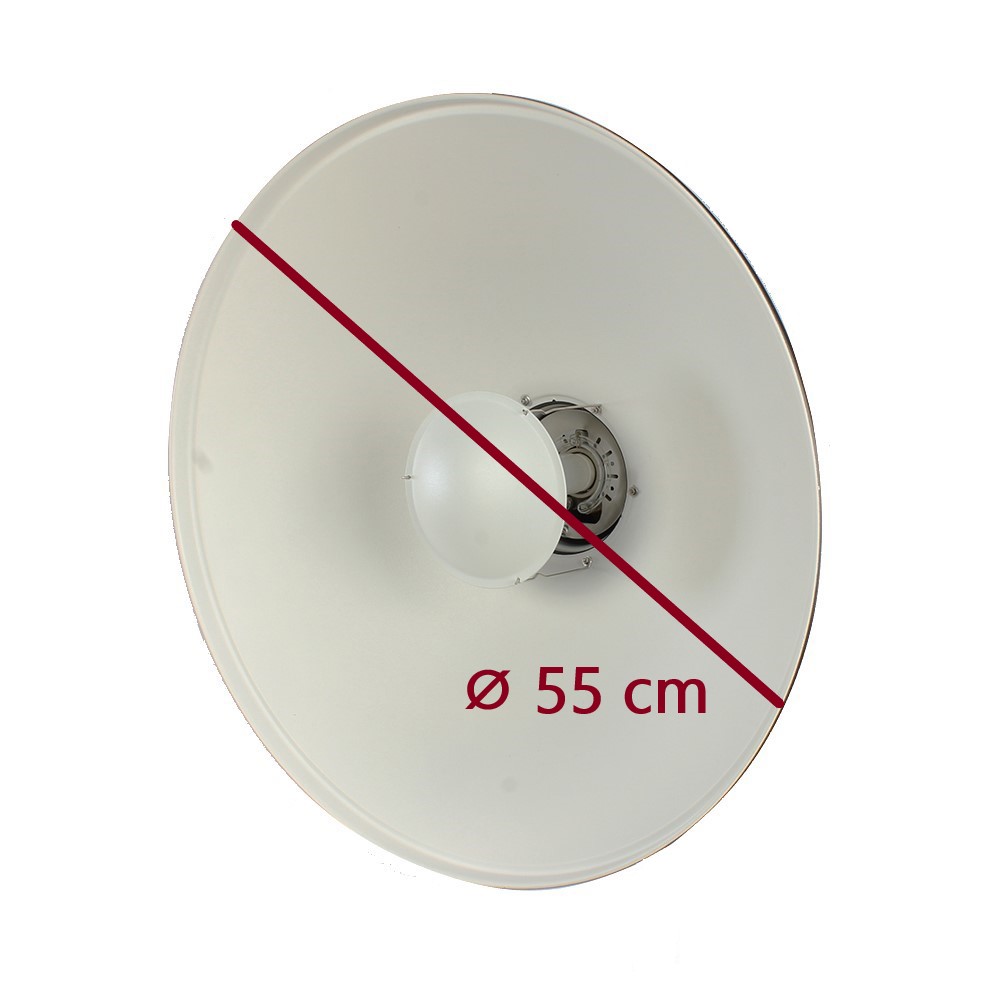 StudioKing Beauty Dish Wit SK-BD550W 55 cm voor Falcon Eyes - Afbeelding 2
