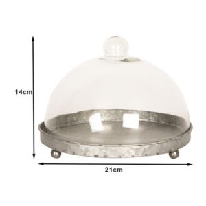 Clayre Eef Stolp 6GL2491 Grijs Transparent 21x15 cm - Afbeelding 2