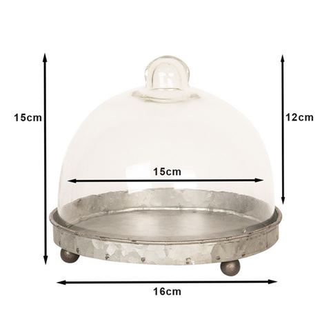 Clayre Eef Stolp 6GL2492 Grijs Transparent 16x15 cm - Afbeelding 2