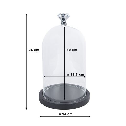 Clayre Eef 6GL2544 Stolp Transparant 14x25 cm - Afbeelding 2