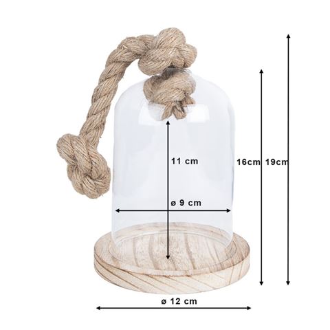 Clayre Eef 6GL2220 Stolp Transparant 12x19 cm - Afbeelding 2