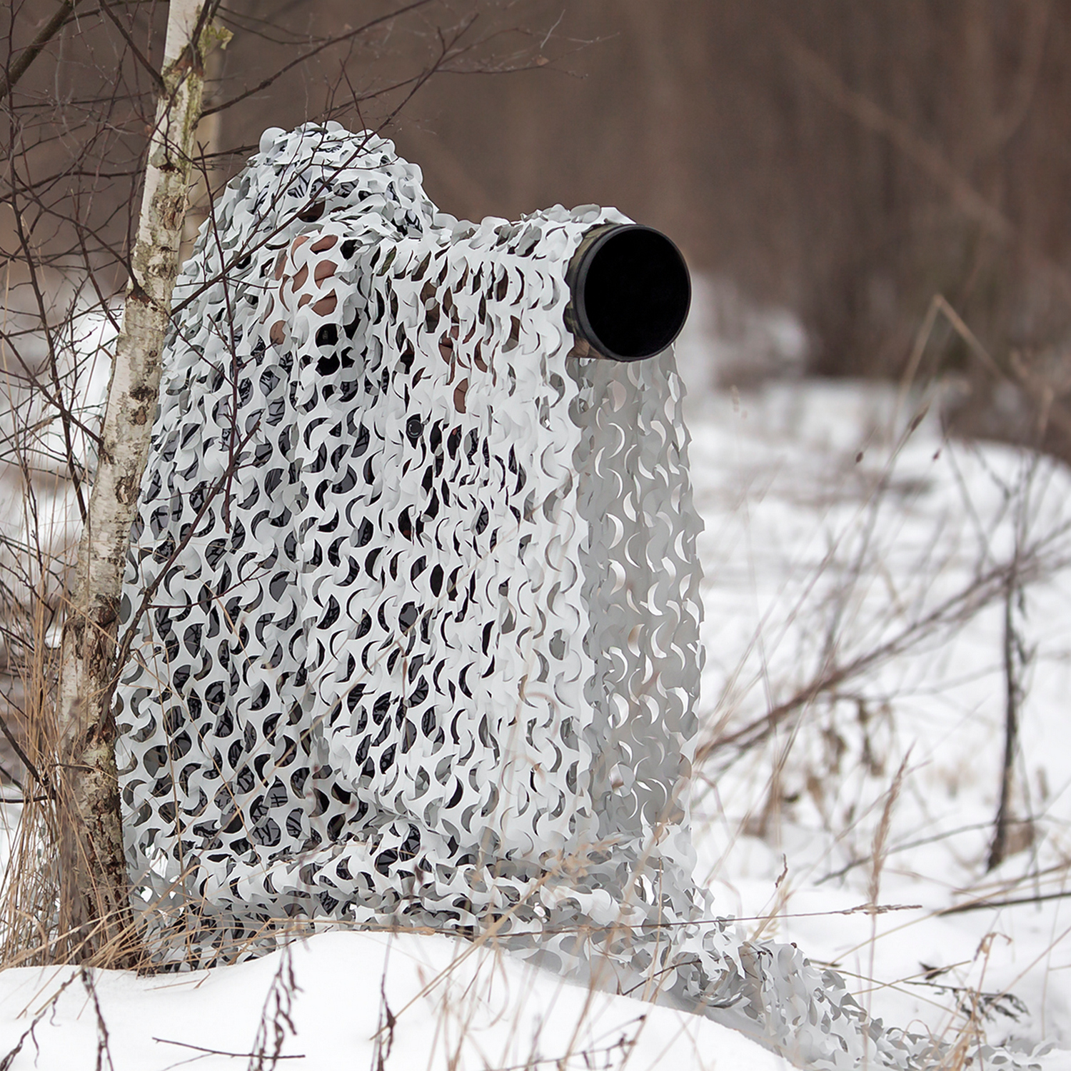 Buteo Photo Gear 3D leafs Camouflagenet Sneeuw 1,5x3 m - Afbeelding 2