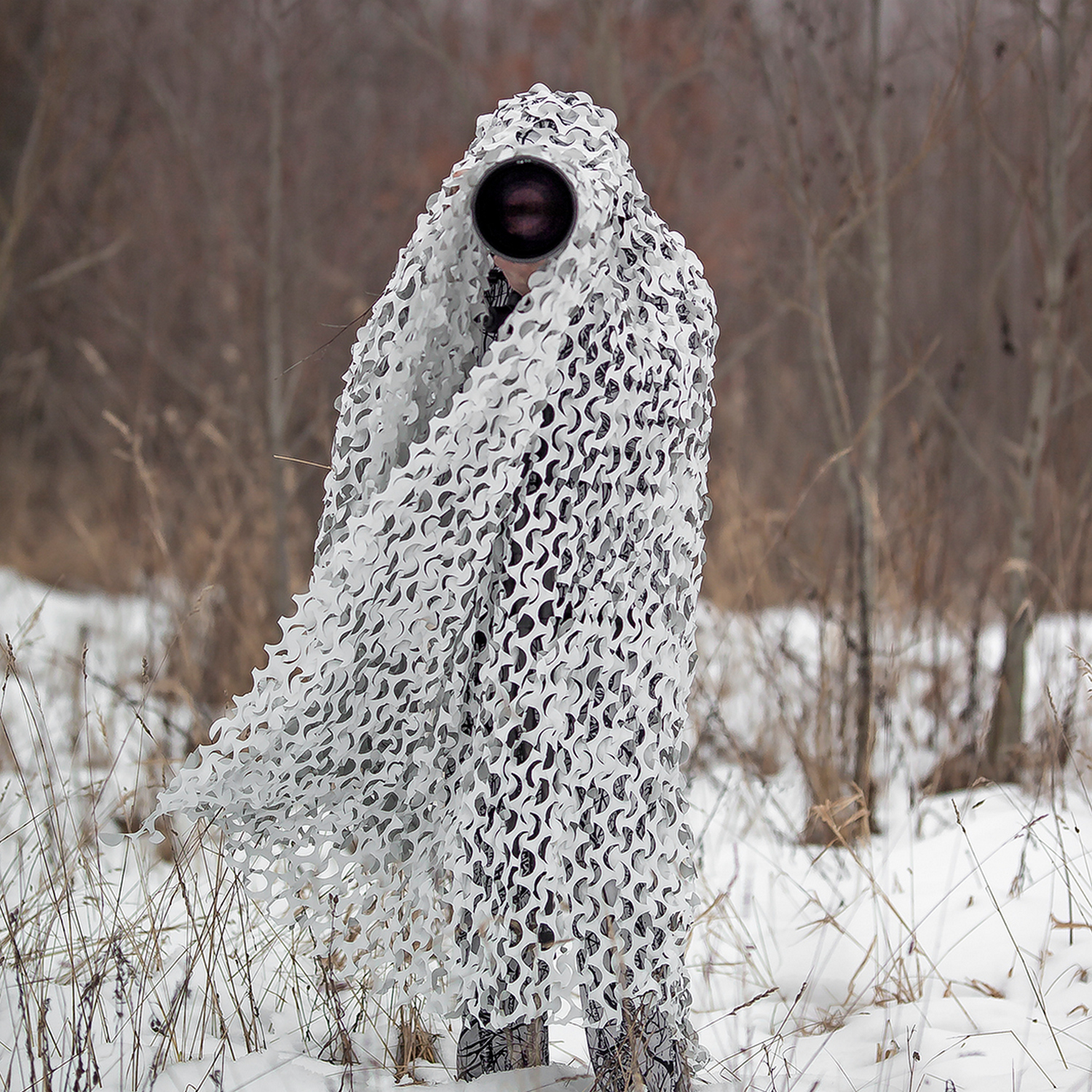 Buteo Photo Gear 3D leafs Camouflagenet Sneeuw 1,5x3 m - Afbeelding 3